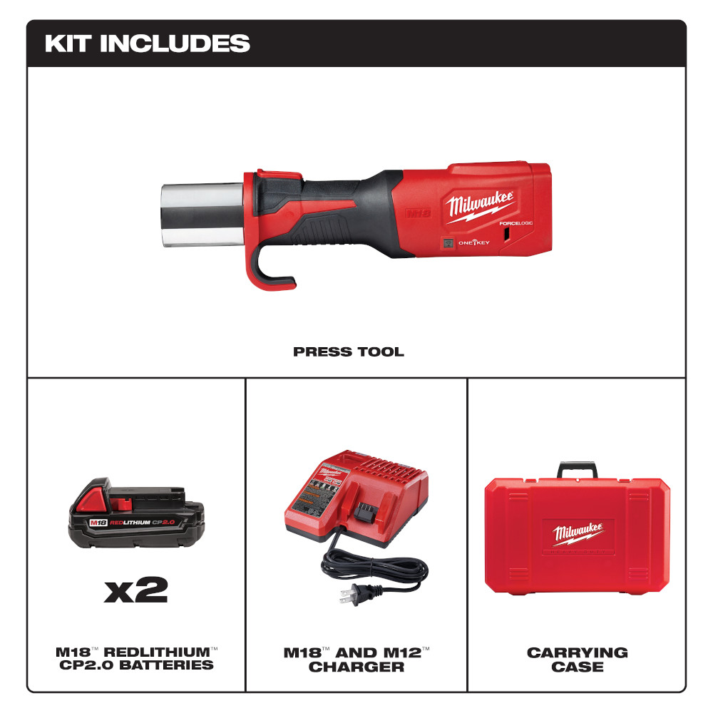 Milwaukee M18 FORCE LOGIC Press Tool with ONE-KEY Basic Kit from GME Supply